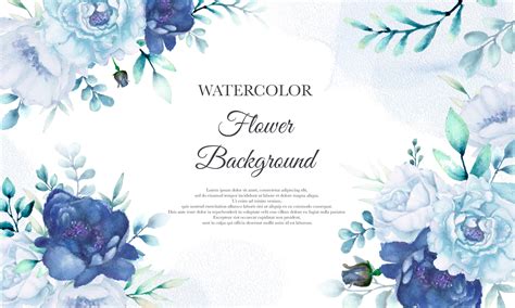 Watercolor Blue Floral Background Graphic By Dinomikael01 · Creative