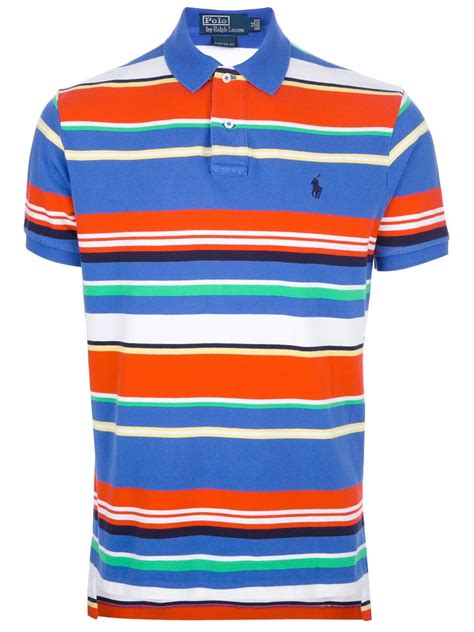 Lyst Polo Ralph Lauren Striped Polo Shirt In Blue For Men