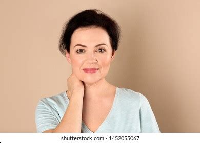 Portrait Charming Mature Woman Healthy Beautiful Stock Photo