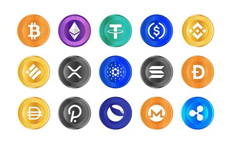 Cryptocurrency Logo Set Set Of Cryptocurrency Icons Coin Set Icons