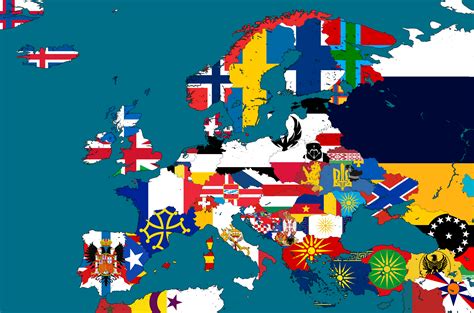 Europe Flag Map