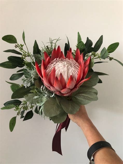 King Protea Bridal Bouquet Artificial Realistic To Look At Etsy