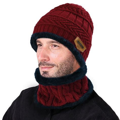 Vbiger Vbiger Winter Beanie Hat Scarf Set Warm Knit Hat Thick Knit