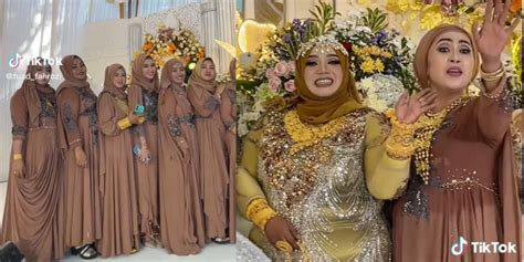 Viral Emak Emak Sultan Jadi Bridesmaids Pamer Perhiasan Seperti Toko Emas Berjalan Cincin