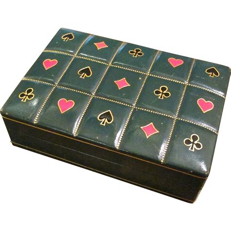 In 1932 'lexicon' was launched, in a tuck box, at 1/9d per pack. Vintage Italian Leather Playing Card Box, Circa 1960 from ewantiques on Ruby Lane