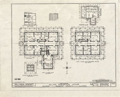 Blueprint Habs Ill38 Onarv1 Sheet 2 Of 3 Allan Pinkerton House