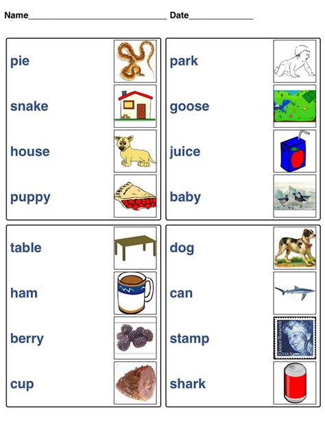 In these worksheets, students see three pictures and are asked to circle the picture that matches the word. Word Game Worksheets | Activity Shelter