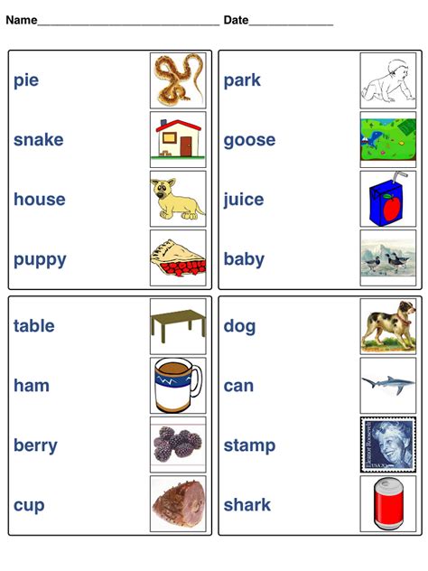 Generate picture matching worksheets with this online worksheet generator. Word Game Worksheets | Activity Shelter