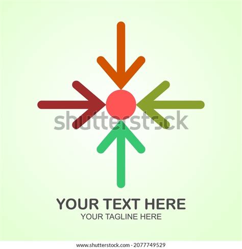Meeting Point Sign Logo Design Concept Stock Vector Royalty Free