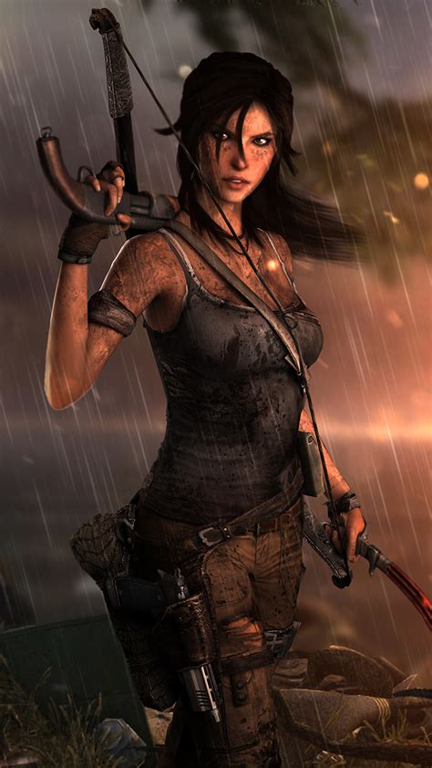 Fondos de Pantalla 1080x1920 Tomb Raider 2013 Lluvia Lara Croft Húmedo ...