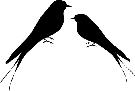 Love Birds Facing Each Other Black Clip Art At Vector Clip
