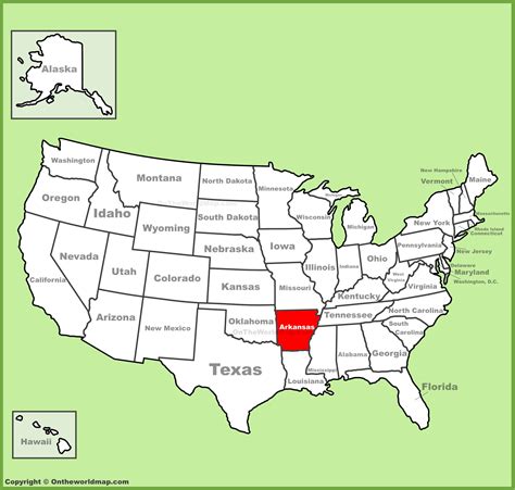 Arkansas Location On The U S Map