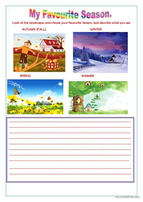 My Favourite Season Pictur English Esl Worksheets Pdf And Doc