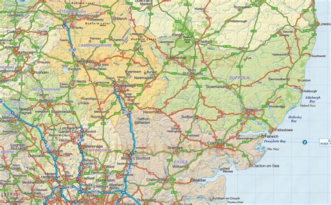 Digital Vector East England County Road And Rail Map 1m Scale With