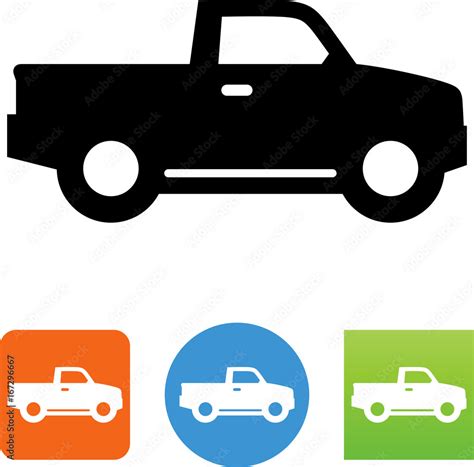 Pickup Truck Side View Icon Illustration Stock Vector Adobe Stock