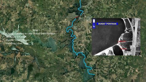 Map 12 Chucks Landing To Lake Dubay Dam Portage