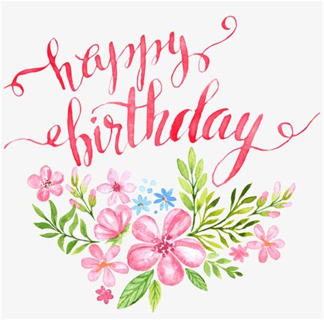 Birthday Calligraphy Greeting Card Illustration Happy Birthday
