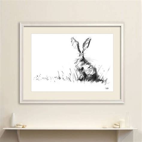 Absolutely Stunning Charcoal Work Of A Hare Affiliate Decor Nature