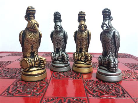 Bird Chess Set Large Highly Detailed Iconic Chess Set Metallic