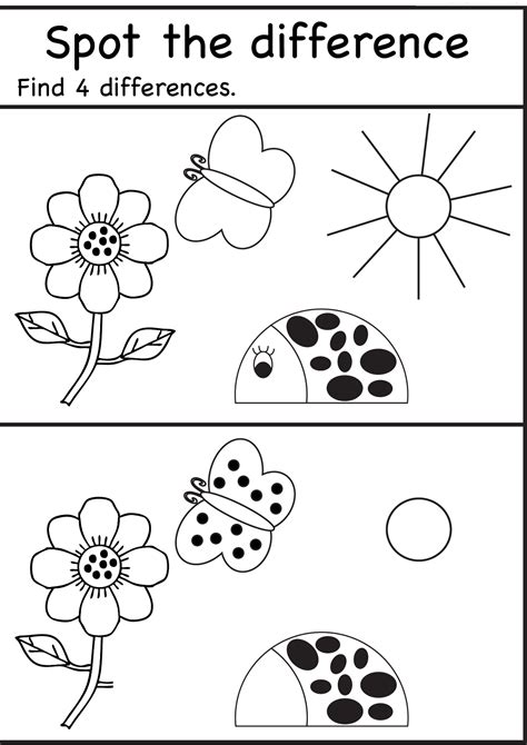 Spot The Difference Worksheets For Kids Kids Learning Activities