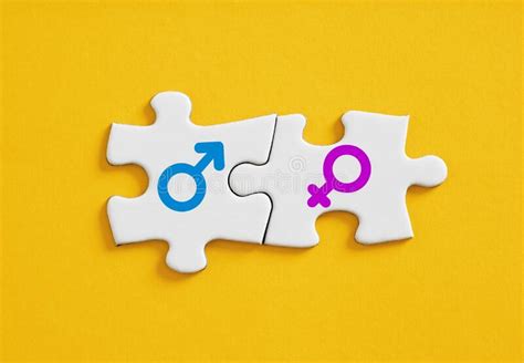 Male And Female Gender Symbols On Puzzle Pieces Man And Woman