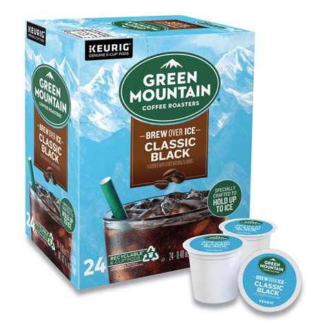 Green Mountain Coffee Classic Black Brew Over Ice Coffee K Cups 24box