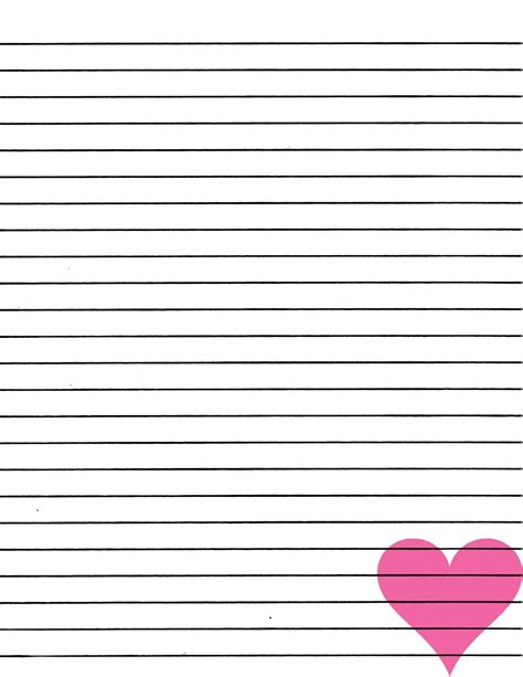 Best Photos Of Heart Lined Paper With Borders Free Printable For