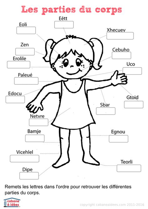 Fiches Et Pdf à Télécharger Partie Du Corps Parties Du Corps Humain