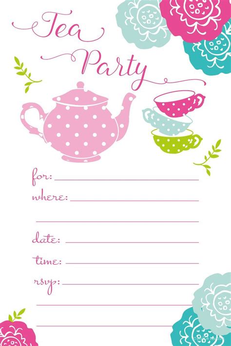Free Tea Party Invitations Printable Printable World Holiday
