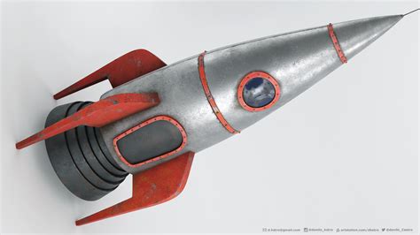 Retro 3d Rocket Cgtrader