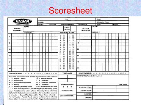 Nfhs Volleyball Score Sheet Printable