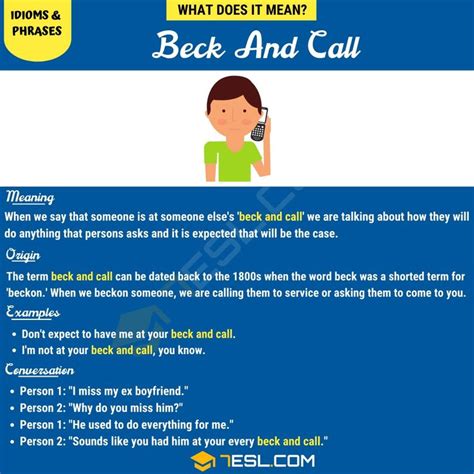 Beck And Call Do You Know What The Famous Idiom Beck And Call Means