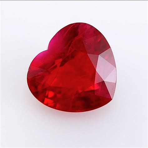 5.05 carat, Pigeon Blood, Burmese Ruby, Heart Shape, GRS, SKU 405311