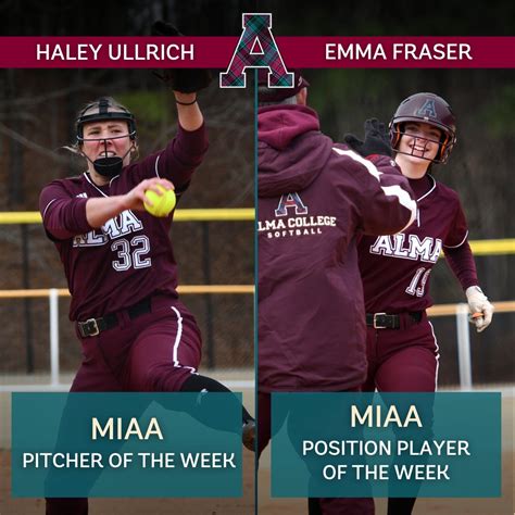 Alma College Scots On Twitter Congrats To Haley Ullrich Who Was Named The Miaa Pitcher Of The