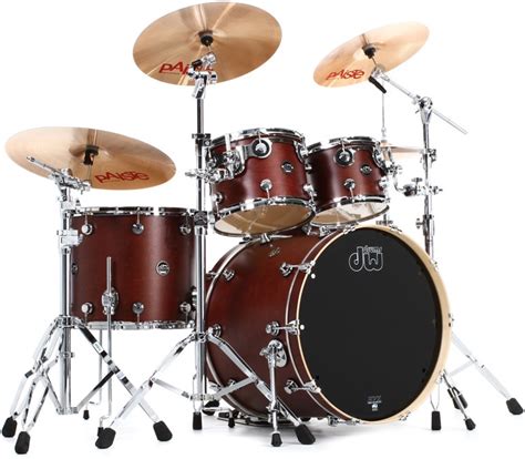 Dw Performance Series 4 Piece Shell Pack With 22 Inch Bass Drum Tobacco Satin Oil Sweetwater