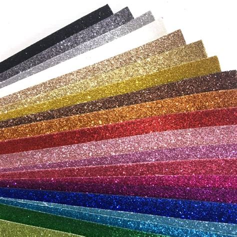 A4 Sheets Of Glitter Fabric 20 Colours