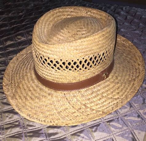 Australia Summer Club Sm Brown Vegan Leather Band Straw Hat Vented Ebay