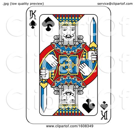 Clipart Of A King Of Spades Playing Card Royalty Free Vector