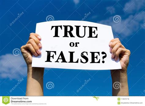 True Or False Stock Photo Image Of Banner Sign