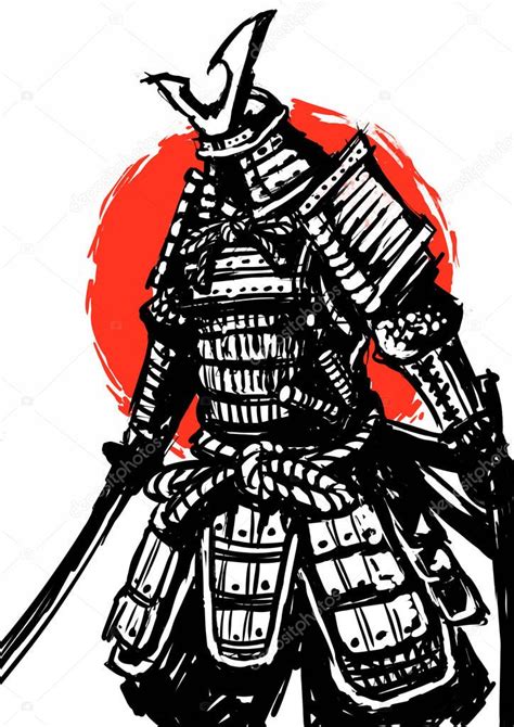 Samurai Warrior Japanese Illustration Vector Graphics — Stock Vector