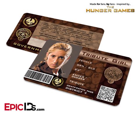The Hunger Games Inspired Panem District 7 Identification Card Tribu