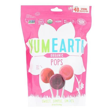 Yumearth Organic Spring Lollipops Fruit Flavored Pops 40 Count