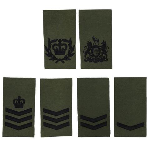 Royal Marines Olive Rank Slide Ammo And Co Embroidered Badges Cadet