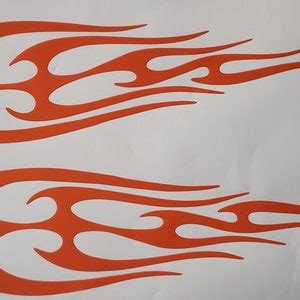 Flame Decal Flames Decal Of Flames Vinyl Decal With Flames Set Etsy