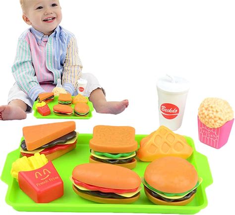 Fast Food Pretend Play Set Detachable Fast Food Meal Playset