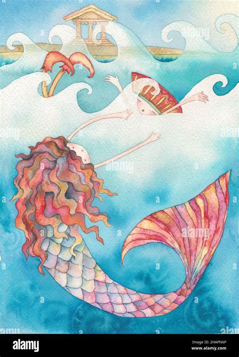 Illustration Of A Mermaid In The Sea Stock Photo Alamy