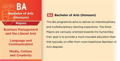 Ba or bachelor of arts, is an undergraduate degree course for a duration of 3 years. Centennial College - Bachelor of Arts (Honours) - Academic ...
