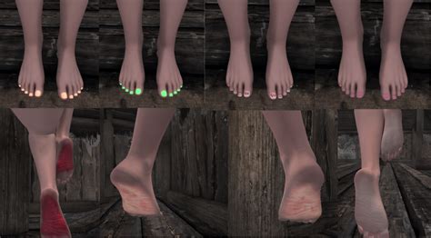 Zmds Feet And Nail Texture Overlays For Race Menu Cbbe Se 4k Ll Version