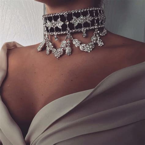 Crystal Rhinestone Velvet Statement Choker Necklace Jewelry Megawedding