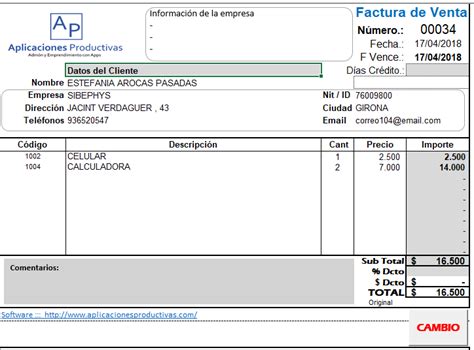 Sistema De Facturación En Excel Con Formato De Factura Automatizado V1pro